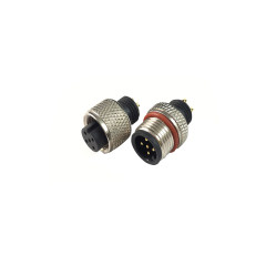 M12防水连接器 线端公头 B款+12.4L网纹螺丝