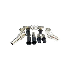 M12防水连接器 ABD编码 线端母头 D款+18L屏蔽管+防振动螺母