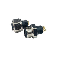 M12防水连接器 线端母头 B款+10.4L六角螺母