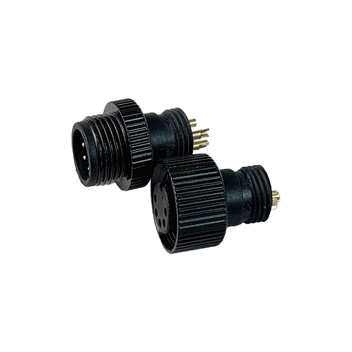 M12防水连接器 A编码 5PIN B款9.0L塑胶螺母 260度2+3 1.5+1.0