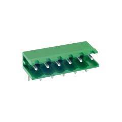 PCB插拔式接线端子 间距5.00mm 绿色插座 针脚90°