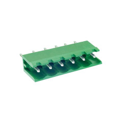 PCB插拔式接线端子 间距5.00mm 绿色插座 针脚180°