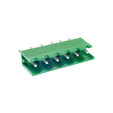 PCB插拔式接线端子6Pin 间距5.00mm 绿色插座 针脚180°
