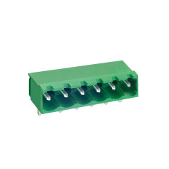 PCB封闭插拔式接线端子 间距5.00mm 绿色插座 针脚90°