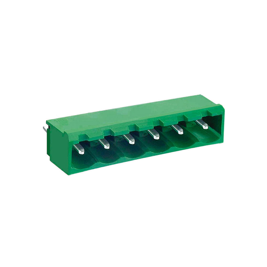 PCB封闭插拔式接线端子 间距5.08mm 绿色插座 针脚180°