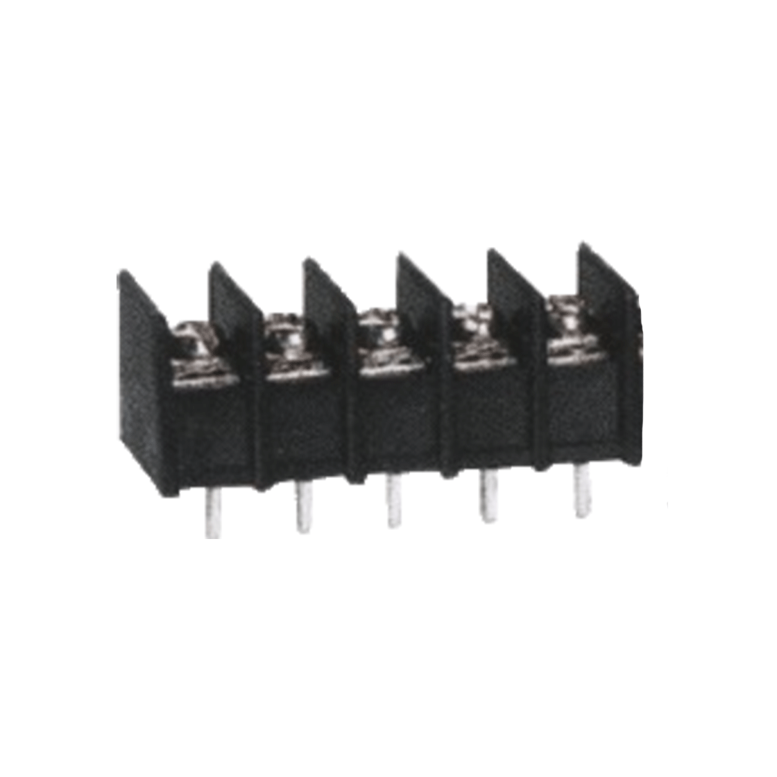 栅栏式端子台 接线22-14AWG 间距7.62mm 边脚