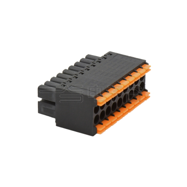 插拔式免螺钉接线端子 间距3.5mm 2*9P 28-16AWG 黑色 插头