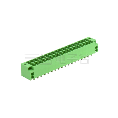 插拔式接线端子带耳扣 间距3.5mm 直针插座 2*18Pin 绿色