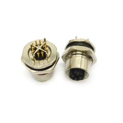 8芯X编码航空插头M12-8P防水连接器 光纤信号千兆网 带十字接头