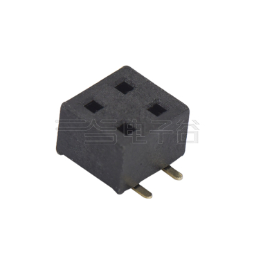 Pitch 1.27mm 180° 双排 SMT+CAP 排母H2.0 W3.0 PC4.5 2X02Pin 黑色 PA6T,94V-0 镀全金G/F