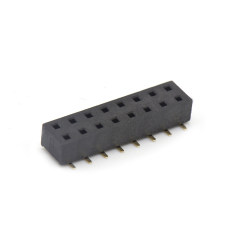 Pitch 1.27mm 180° 双排 SMT+CAP 排母H2.0 W3.0 PC4.5