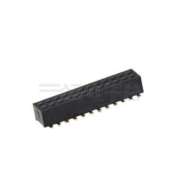Pitch 1.00mm 180° 双排 SMT+CAP 排母 带柱 塑高2.1mm PC3.9 2X12Pin 黑色 镀全金G/F