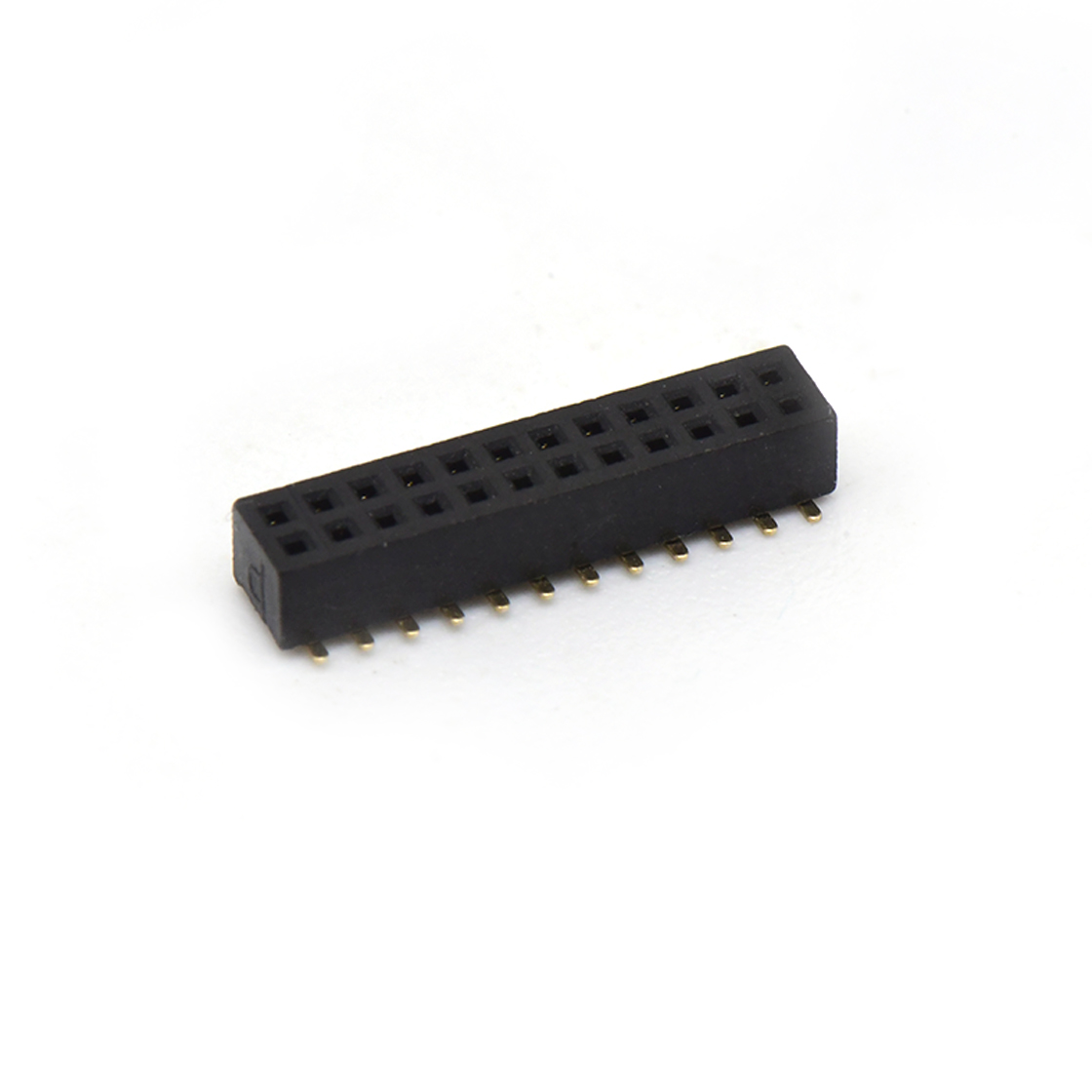 Pitch 1.00mm 180° 双排 SMT+CAP 排母 塑高2.1mm PC3.9