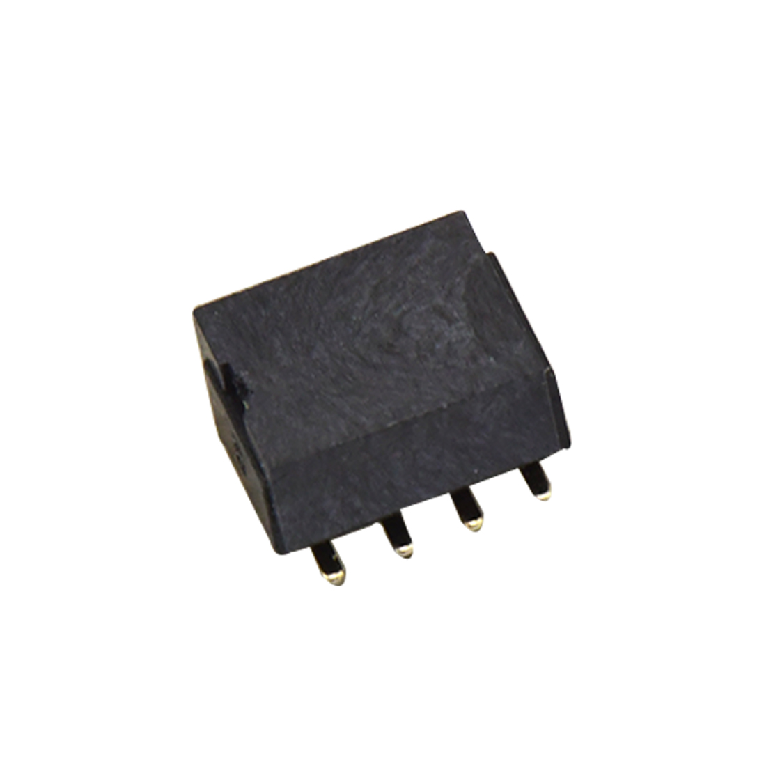 Pitch 1.27mm 180° 双排 SMT+CAP 排母H2.1 W3.0 PC4.5 2X4Pin 黑色 镀全金G/F