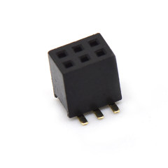 Pitch 1.27mm 180° 双排 SMT+CAP 排母H4.3 W3.0 PC4.8