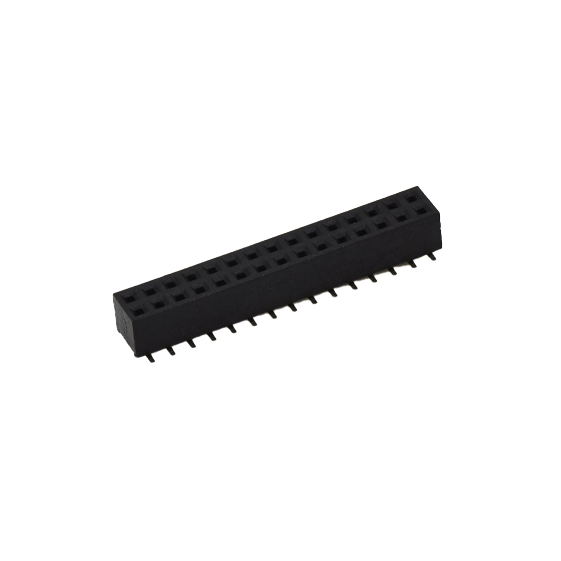 Pitch 2.0mm 180° 双排 SMT U型排母 H4.3W4.5 SMT PC6.5 2X15Pin 黑色 PA6T，94V-0 镀全金G/F