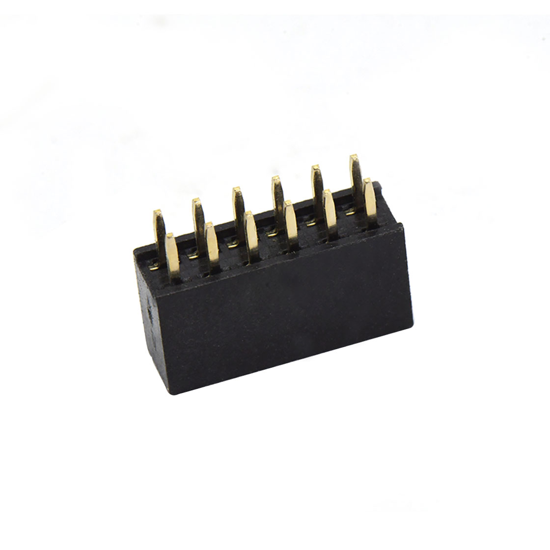 Pitch 2.00mm 180° 双排 DIP 型排母H6.35 W4.0 PC 2.8 2X06Pin 黑色 PA9T，94V-0 镀全金G/F