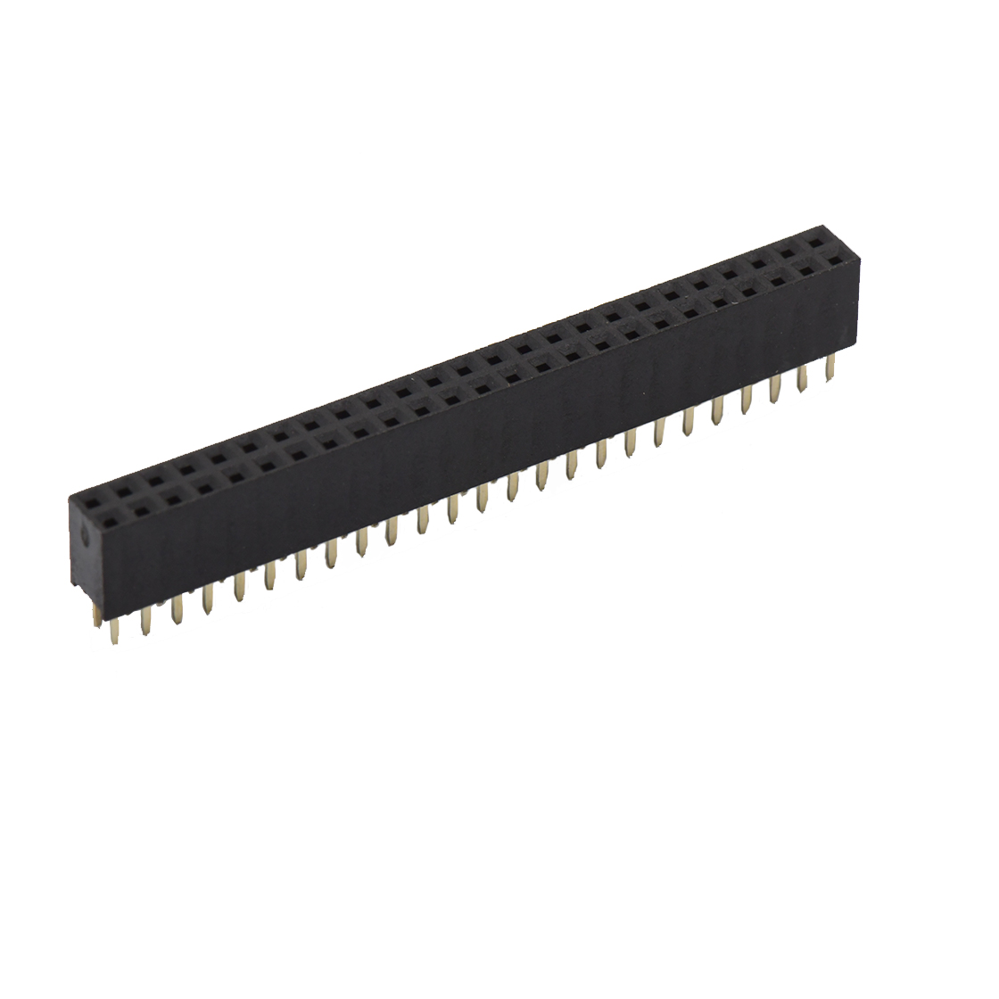 Pitch 2.00mm 180° 双排 DIP 型排母H6.35 W4.0 PC 2.8 2X25Pin 黑色 PA9T，94V-0 镀全金G/F