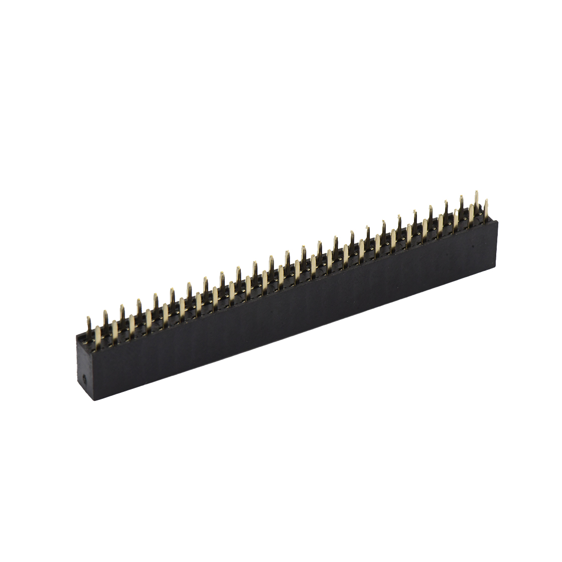 Pitch 2.00mm 180° 双排 DIP 型排母H6.35 W4.0 PC 2.8 2X25Pin 黑色 PA9T，94V-0 镀全金G/F