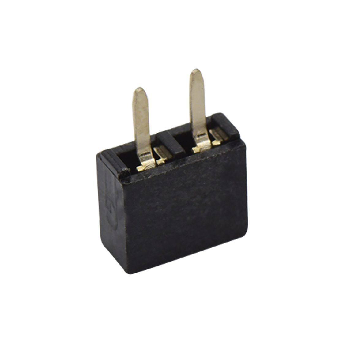 Pitch 2.54mm 180° 单排 DIP U型排母 H5.0W2.5PC:3.2 1X02Pin 黑色 PA6T，94V-0 镀全金G/F