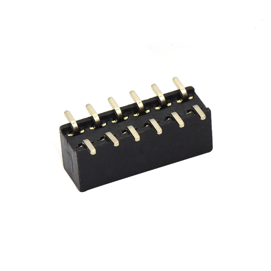 Pitch 2.54mm 180° 双排 SMT Y型排母 H5.7 W5.0 PC:8.0 2X06Pin 黑色 PA6T，94V-0 镀全金G/F