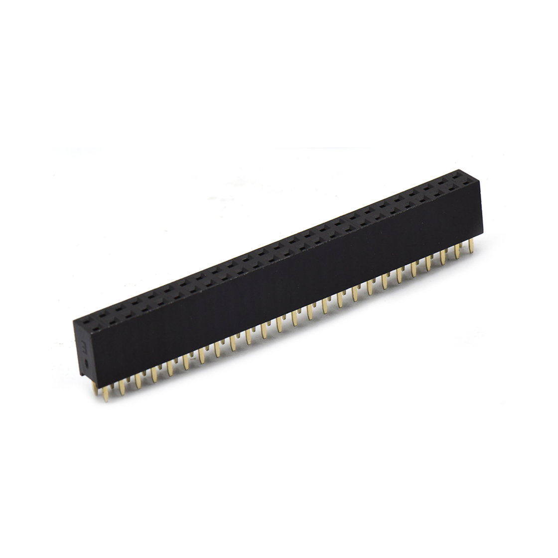Pitch 2.54mm 180° 双排 DIP U型排母 H7.1 W5.0 PC:3.0 2X25Pin 黑色 PA9T，94V-0 镀全金G/F
