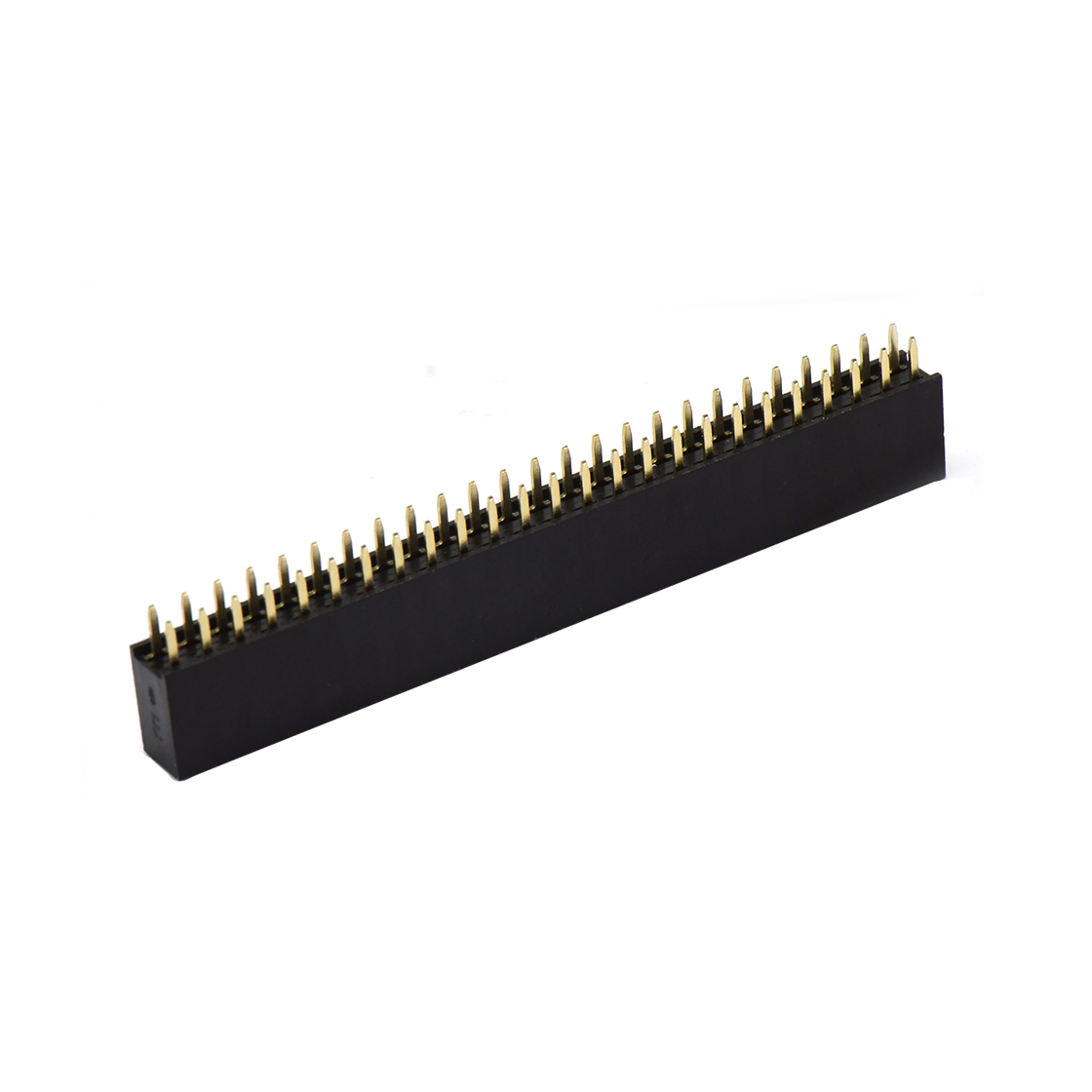 Pitch 2.54mm 180° 双排 DIP U型排母 H7.1 W5.0 PC:3.0 2X25Pin 黑色 PA9T，94V-0 镀全金G/F