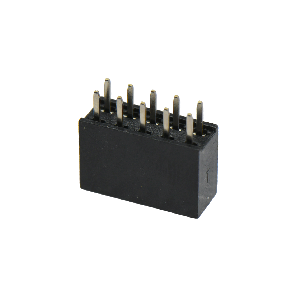 Pitch 2.54mm 180° 双排 DIP Y型排母 H8.5W5.0 PC:3.1 2X05Pin 黑色 镀全金G/F