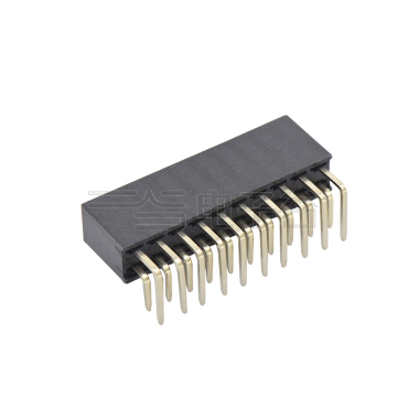 Pitch 2.54mm 90°  双排 DIP Y型排母 H8.5 W5.0 PC:3.2 2X10Pin 黑色 PA6T，94V-0 镀全金G/F