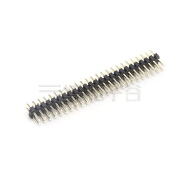 Pitch 2.00mm 180° 双排 DIP 单塑排针 L=8.1 2X25Pin 黑色 镀全金G/F