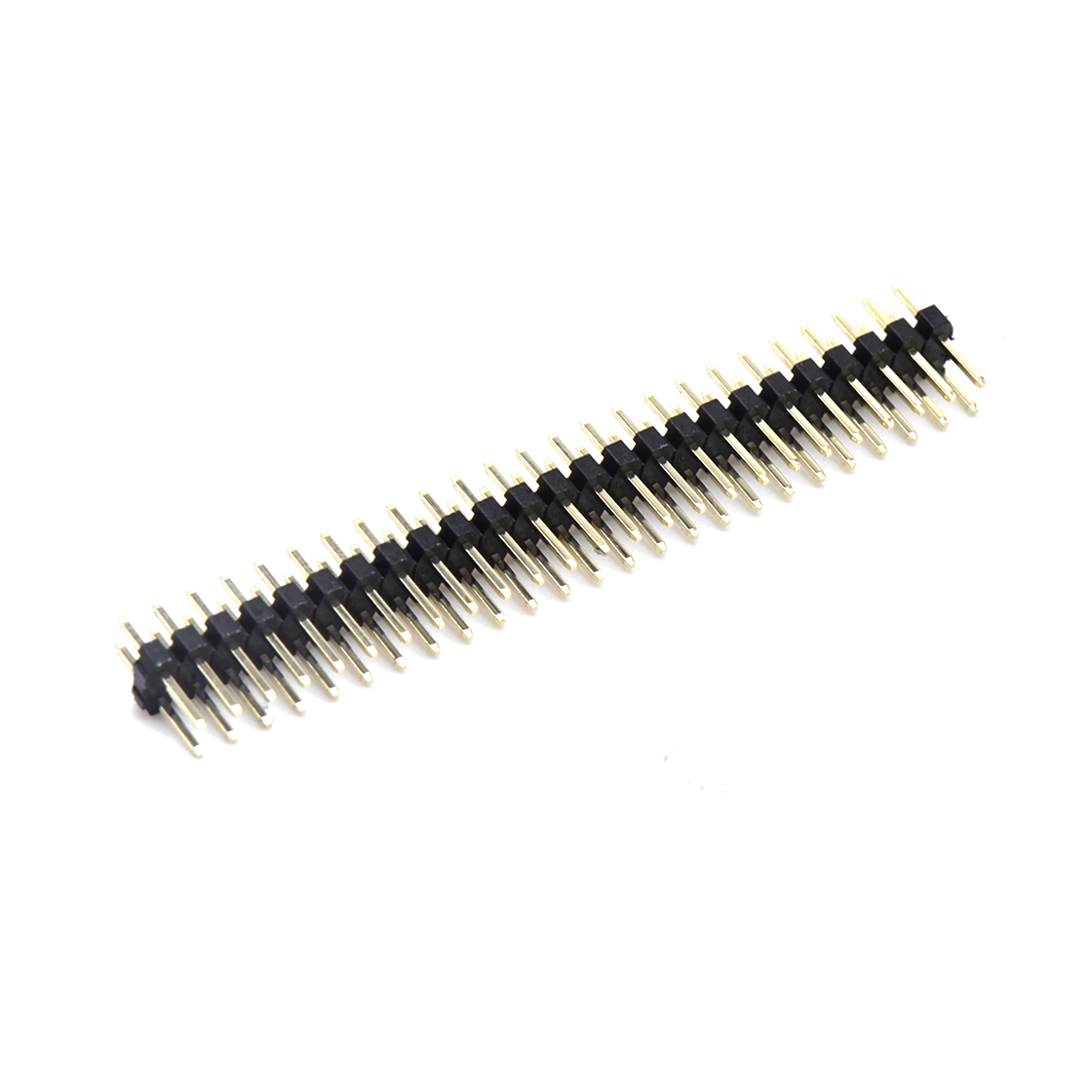 Pitch 2.00mm 180° 双排 DIP 单塑排针 L=8.1 2X25Pin 黑色 镀全金G/F