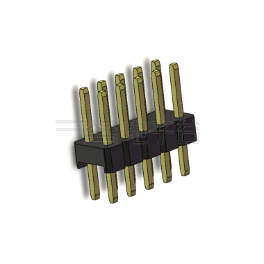 Pitch 2.00mm 180°双排 单塑 排针 L=8.8MM 2X05Pin 黑色 镀全金G/F HF
