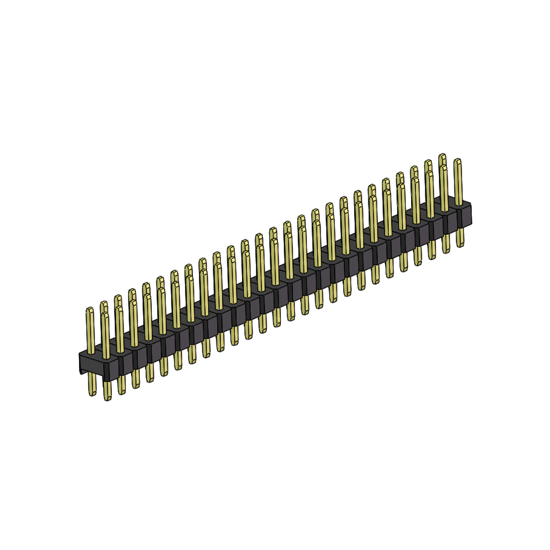 Pitch 2.00mm 180°双排 单塑 排针 L=8.8MM 2X26Pin 黑色 镀全金G/F HF