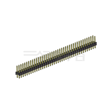 Pitch 2.00mm 180°双排 单塑 排针 L=8.8MM 2X39Pin 黑色 镀全金G/F HF