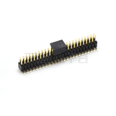 Pitch 1.27mm 180° 双排 SMT H2.5W3.0 排针 PC5.5 PA3.0 2X25P 黑色 PA9T，94V-0 镀全金G/F