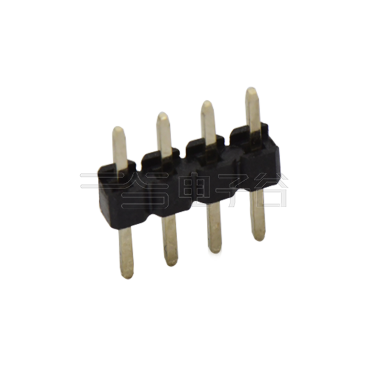 Pitch 2.00mm 180° 单排 DIP 单塑排针 L=8.8 04Pin 黑色 镀全金G/F
