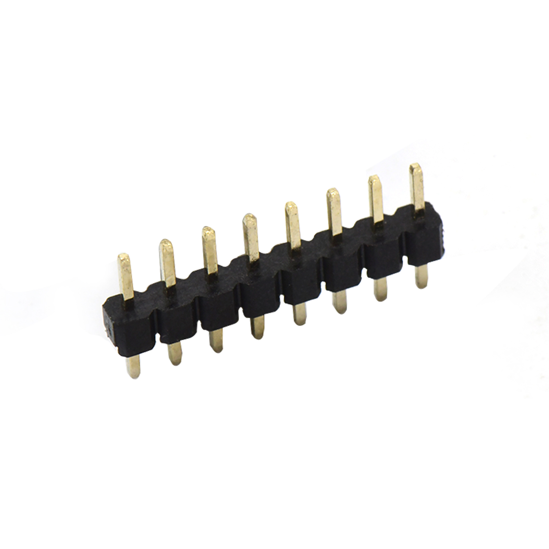 Pitch 2.00mm 180° 单排 DIP 单塑排针 L=8.8 08Pin 黑色 镀全金G/F