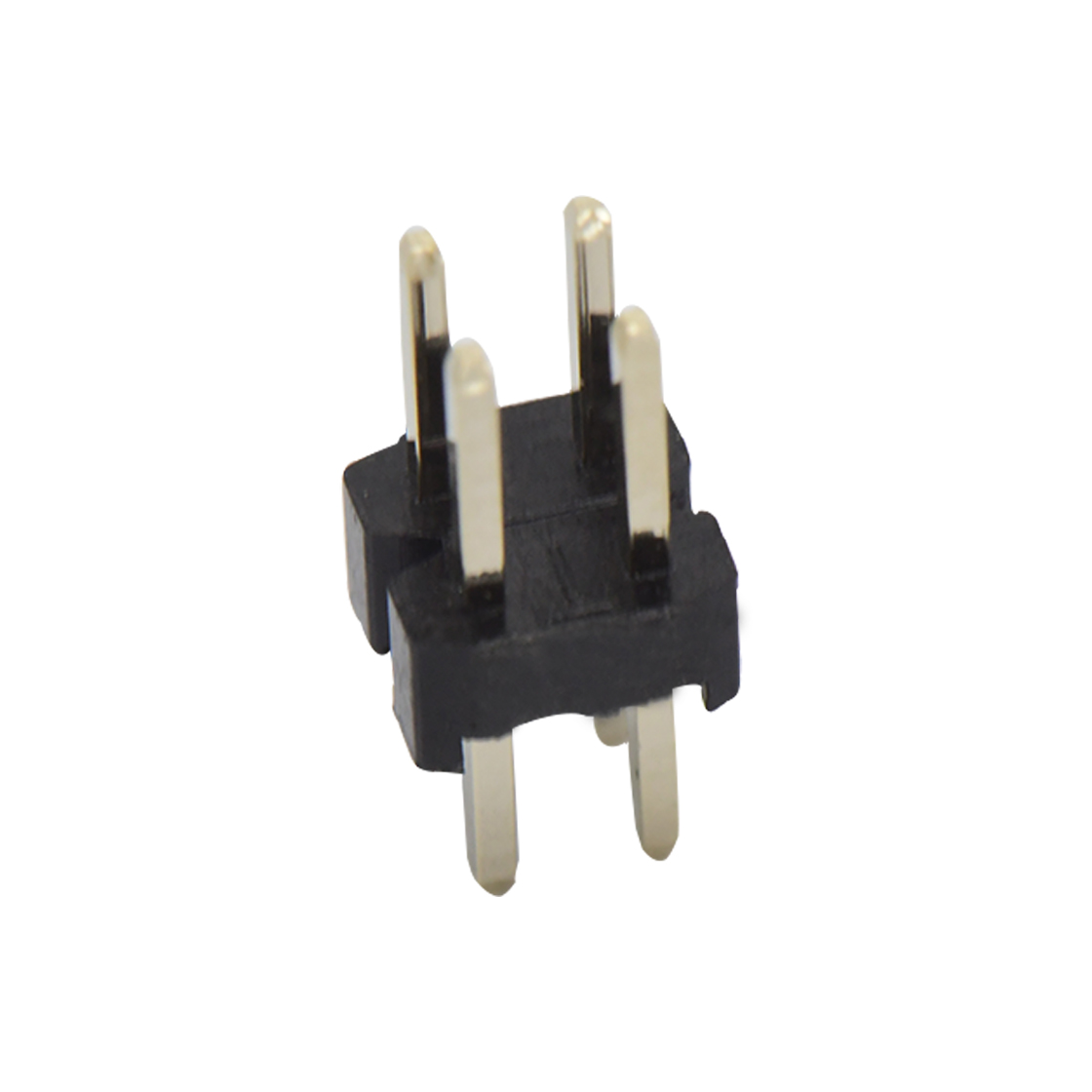 Pitch 2.00mm 180º 双排 DIP H2.0 W4.0 单塑排针 PA3.9 PC2.8 L=8.7 2X02Pin 黑色 PA6T,94V-0 镀全金G/F