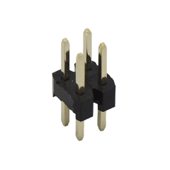Pitch 2.00mm 180° 双排 DIP H2.0 W4.0 单塑排针 PA3.9 PC2.8 L=8.7