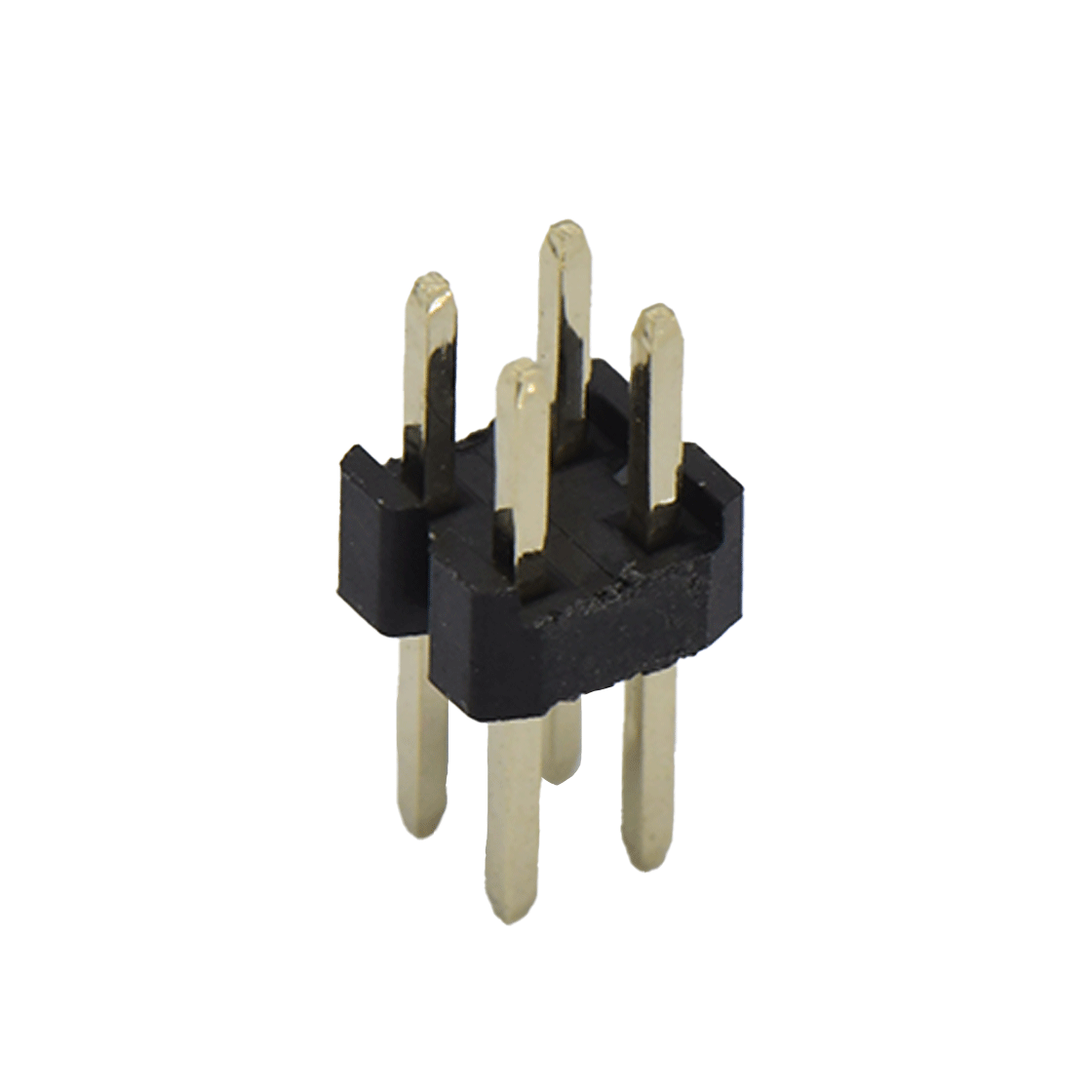 Pitch 2.00mm 180° 双排 DIP H2.0 W4.0 单塑排针 PA3.9 PC2.8 L=8.7 2X02Pin 黑色 PA9T，94V-0 镀全金G/F
