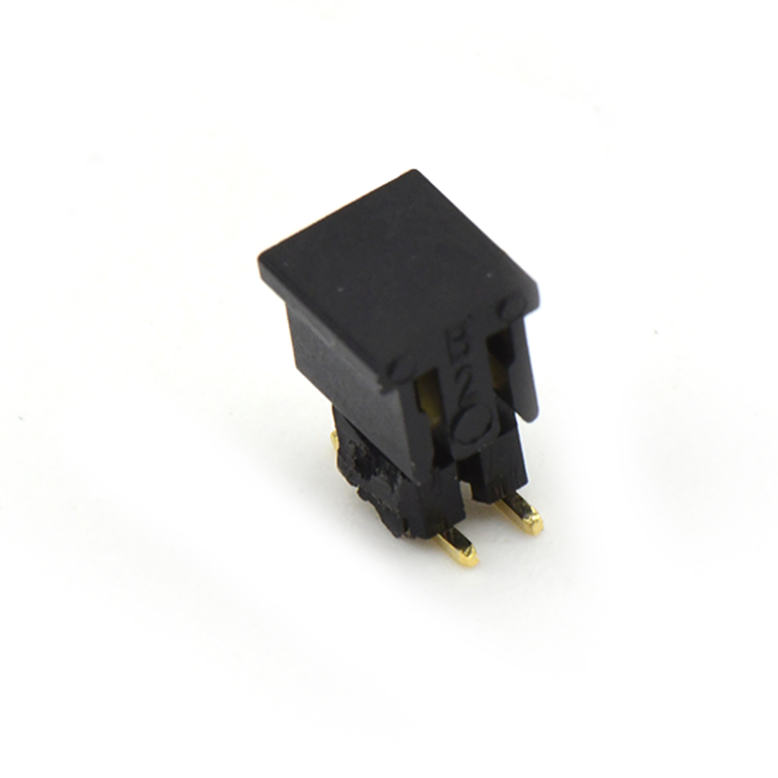 Pitch 2.00mm 180° 双排 SMT 单塑排针 SMT+CAP PC6.5 2X02Pin 黑色 镀全金G/F