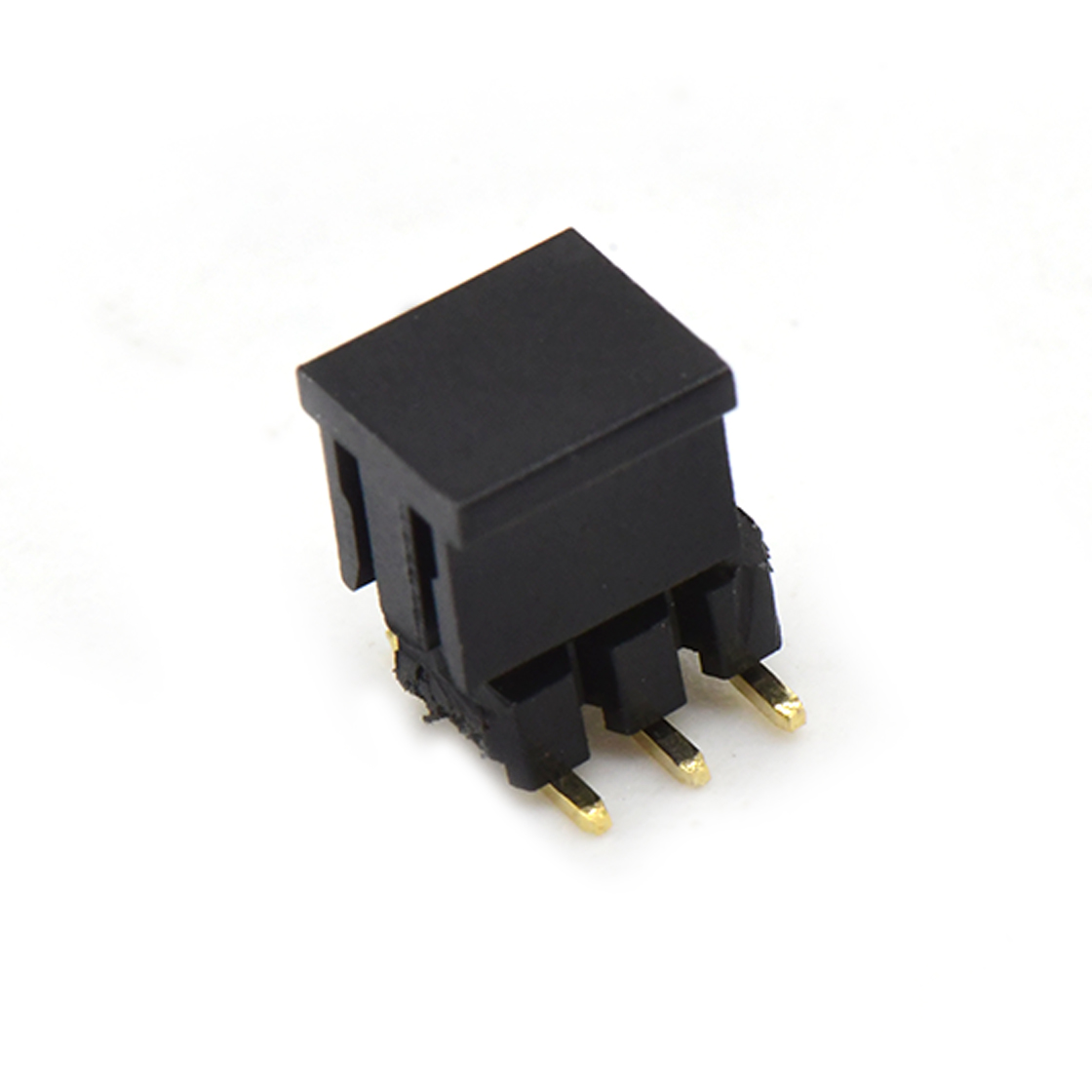 Pitch 2.00mm 180° 双排 SMT 单塑排针 SMT+CAP PC6.5 2X03Pin 黑色 镀全金G/F