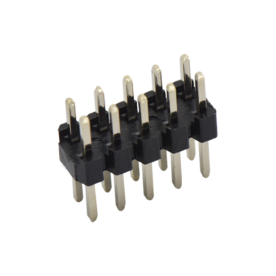 Pitch 2.00mm 180º 双排 DIP H2.0 W4.0 单塑排针 PA3.9 PC2.8 L=8.7 2X05Pin 黑色 PA6T,94V-0 镀全金G/F