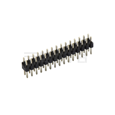 Pitch 2.00mm 180º 双排 DIP H2.0 W4.0 单塑排针 PA3.9 PC2.8 L=8.7 2X15Pin 黑色 PA6T,94V-0 镀全金G/F
