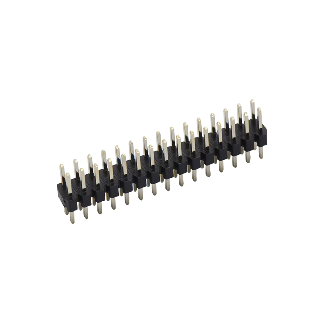 Pitch 2.00mm 180º 双排 DIP H2.0 W4.0 单塑排针 PA3.9 PC2.8 L=8.7 2X15Pin 黑色 PA6T,94V-0 镀全金G/F