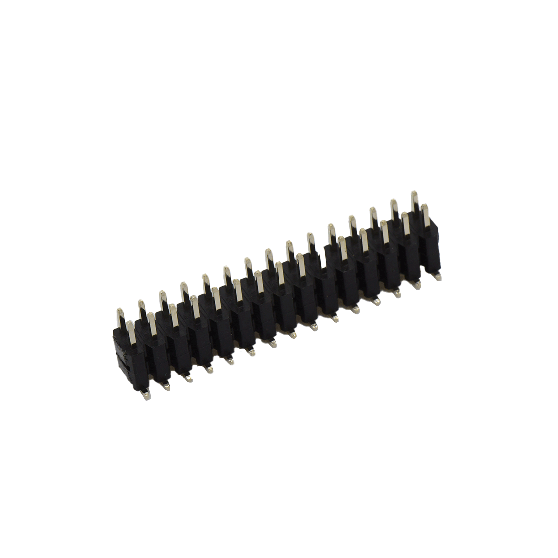 Pitch 2.00mm 180° 双排H2.0 W4.0 双塑排针 SMT PC5.5 PB1.6 PA3.0 2X15Pin 黑色 PA6T，94V-0 镀全金G/F