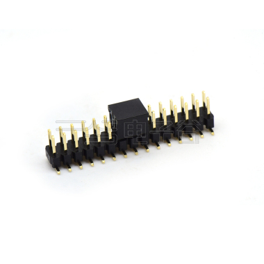 Pitch 2.00mm 180° 双排 SMT 单塑排针 SMT+CAP PC6.5 2X15Pin 黑色 PA9T,94V-0 镀金足1U