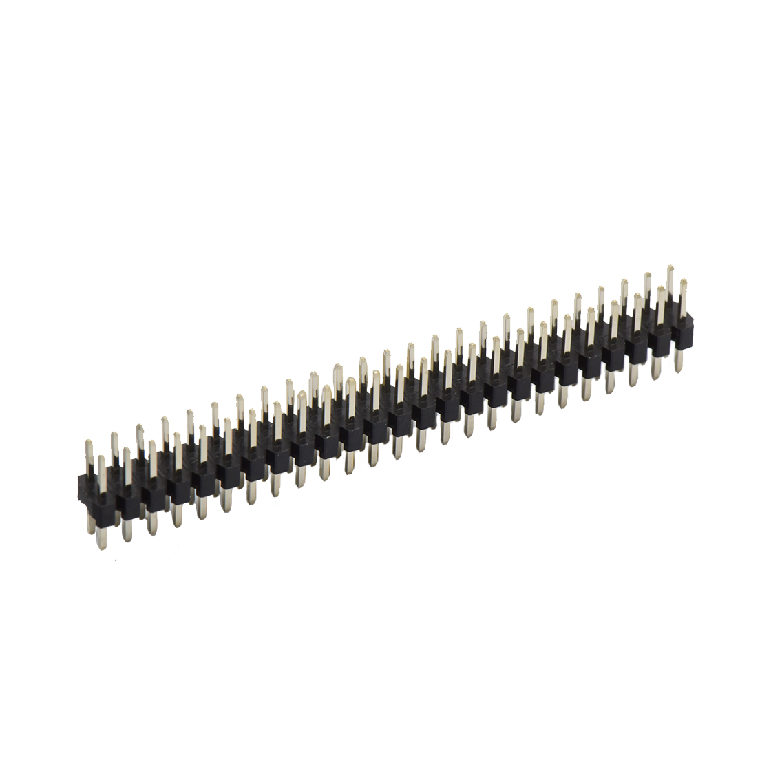 Pitch 2.00mm 180°双排 单塑 排针 L=8.8MM 2X25Pin 黑色 镀全金G/F HF