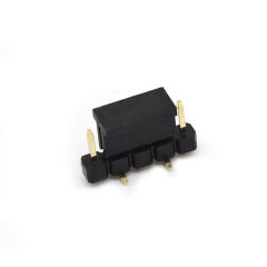 Pitch 2.54mm 180°单排 H2.0W2.5 SMT+CAP 排针 PC: 4.8MM