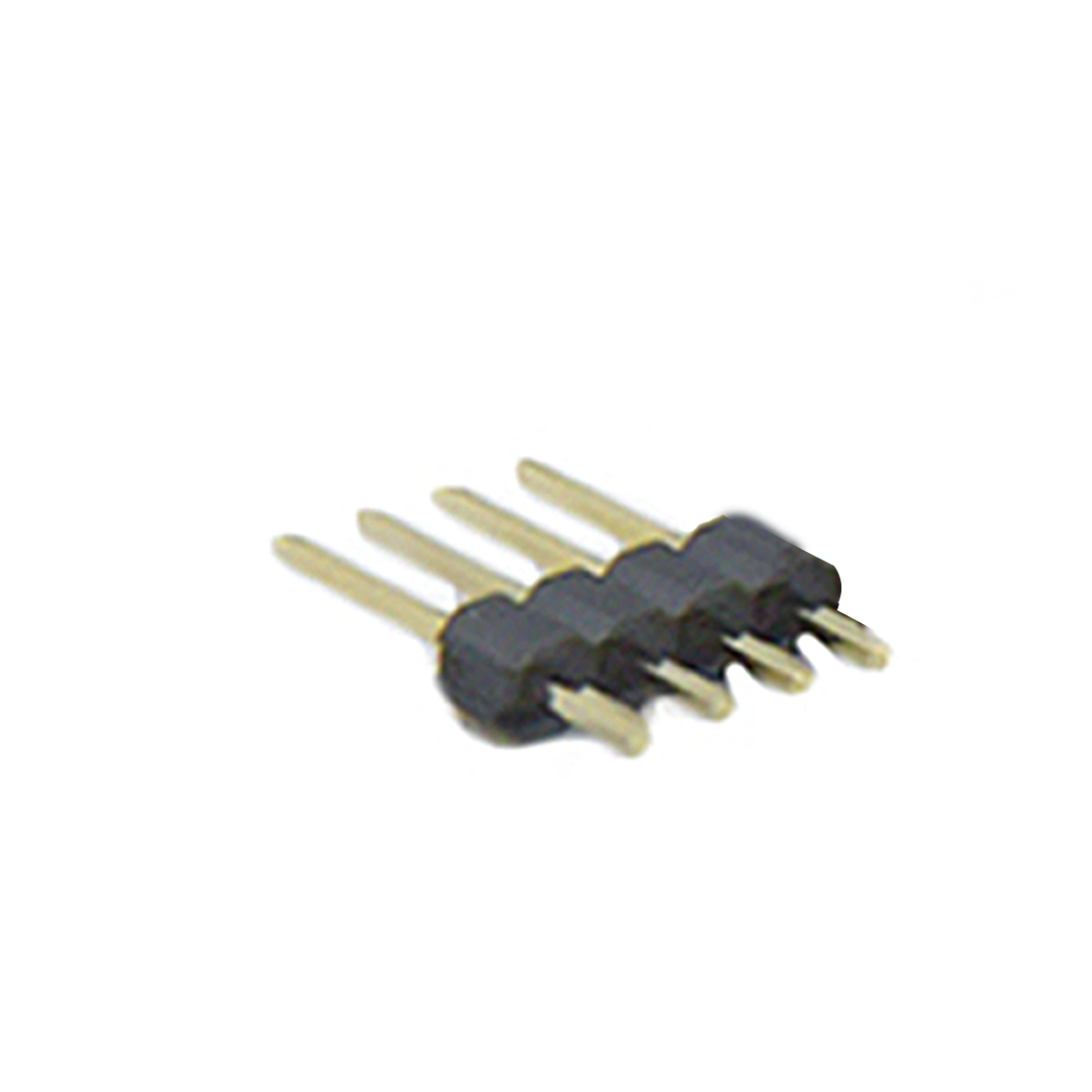 Pitch 2.54mm 180° 单排 DIP 单塑 排针 L=11.5MM 1X04Pin 黑色 PA6T，94V-0 镀全金G/F